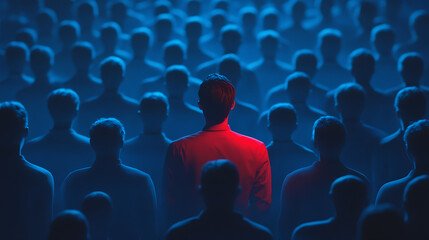 Fototapeta premium Person of interest, wallpaper, a person who stands out in a crowd