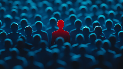 Fototapeta premium Person of interest, wallpaper, a person who stands out in a crowd