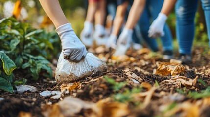 Volunteer Picking Up Trash.