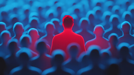Fototapeta premium Person of interest, wallpaper, a person who stands out in a crowd