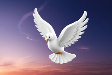 Obraz premium Three Dimensional Dove Emoji Spreading Love and Kindness