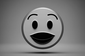 Obraz premium Three Dimensional Winking Face Emoji Playful Flirty Smile Icon