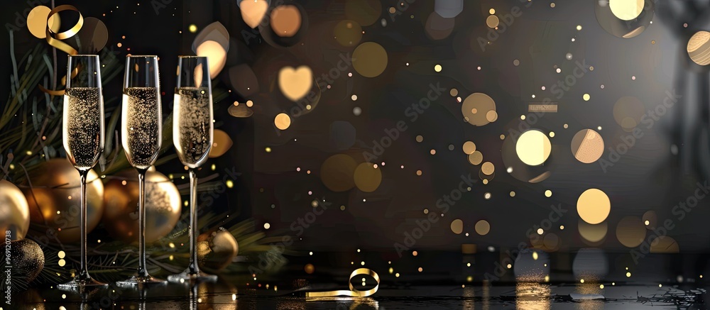 Poster New year celebration concept. with copy space image. Place for adding text or design