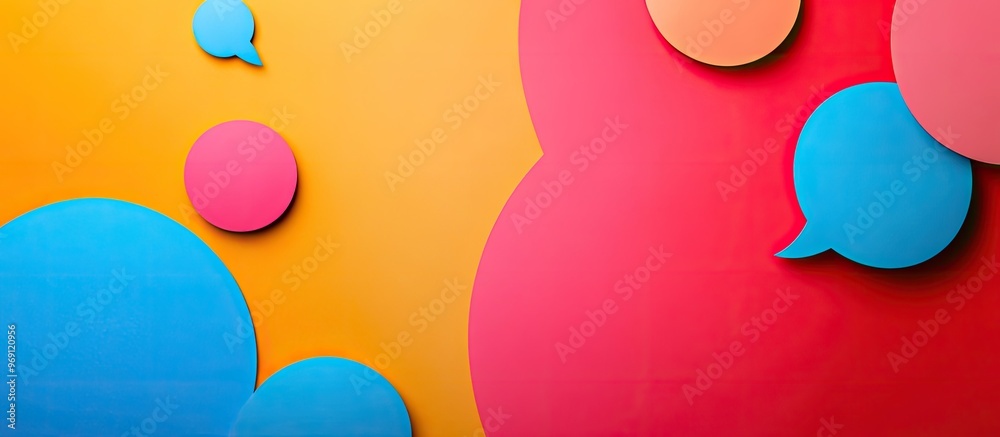 Aufkleber Speech bubbles on a colored background with space for text. with copy space image. Place for adding text or design