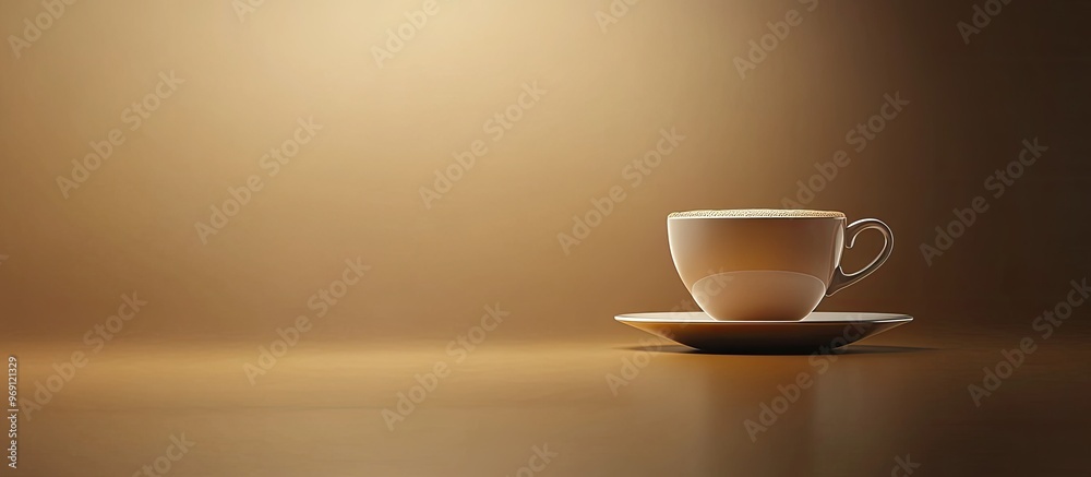 Aufkleber coffee cup on backdrop. with copy space image. Place for adding text or design