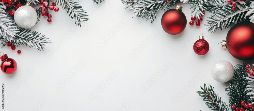 Aufkleber christmas holiday on a white background wishing you a happy new year. with copy space image. place f