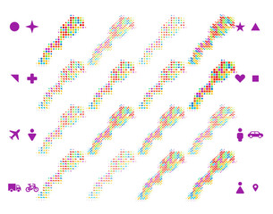 Morocco map in different icon shapes