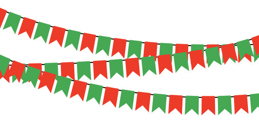 Obraz premium Christmas buntings. Christmas party fun garland
