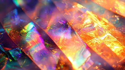 Shimmering dichroic glass with color shifting effect