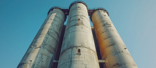 Industrial silos for cement production. with copy space image. Place for adding text or design