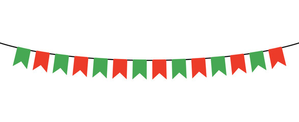 Fototapeta premium Christmas buntings. Christmas party fun garland