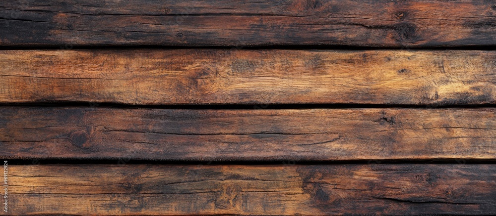 Poster Aged teak wood texture backdrop Classic wood background. with copy space image. Place for adding text or design