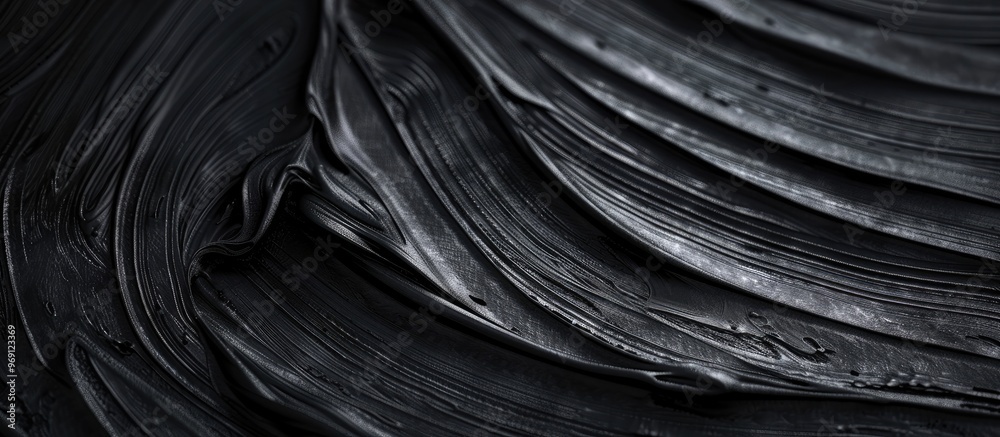 Aufkleber Black curved brushstroke texture background. with copy space image. Place for adding text or design