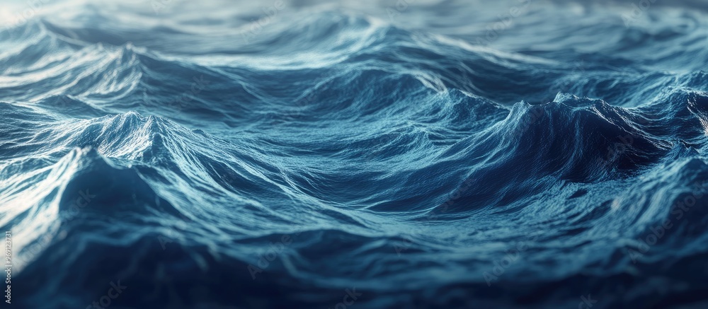 Aufkleber blue wavy surface of water full frame. with copy space image. place for adding text or design