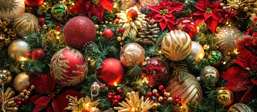 Poster christmas decor. with copy space image. place for adding text or design