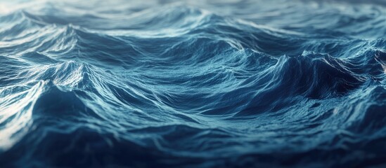 Fototapeta premium blue wavy surface of water full frame. with copy space image. Place for adding text or design