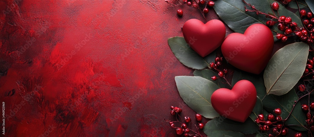 Aufkleber Valentine s Day backdrop. with copy space image. Place for adding text or design
