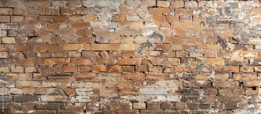 Poster vintage brown brick wall texture background style. with copy space image. place for adding text or d