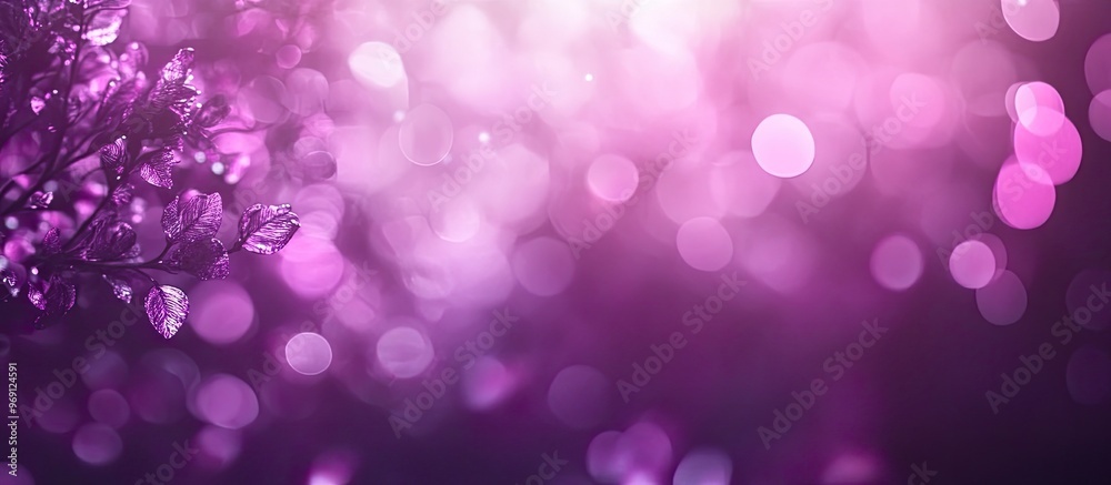 Poster violet abstract bokeh background derived from a natural setting. with copy space image. place for ad