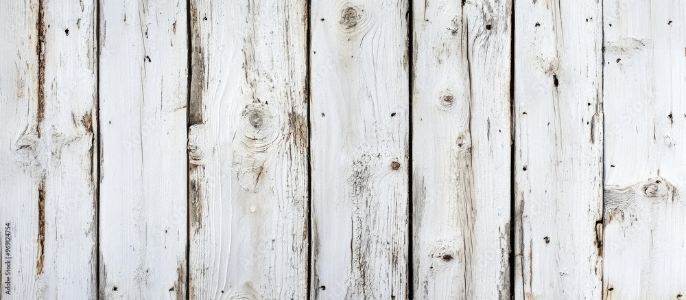 Aufkleber Background of weathered white planks. with copy space image. Place for adding text or design