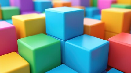 Obraz premium colorful blocks, abstract colorful background, illustration, wallpaper