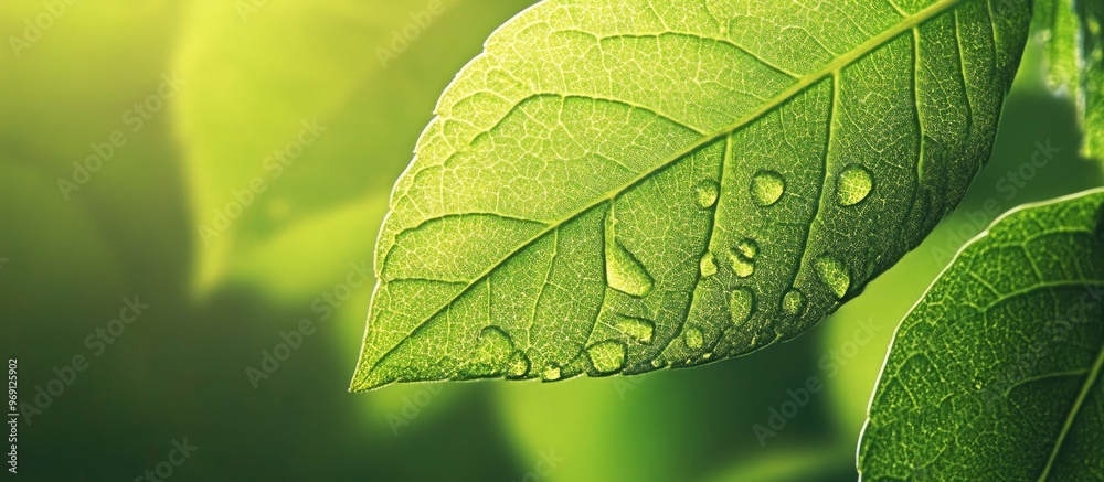 Leinwandbilder green leaf close up. with copy space image. place for adding text or design