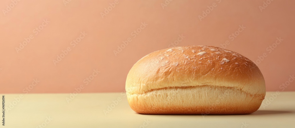 Poster Loaf of bread against a colored background. with copy space image. Place for adding text or design