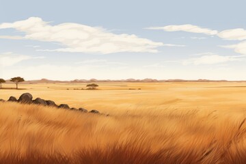 Fototapeta premium Savanna landscape outdoors horizon.