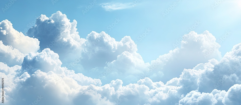 Aufkleber blue sky with white and gray clouds. with copy space image. place for adding text or design