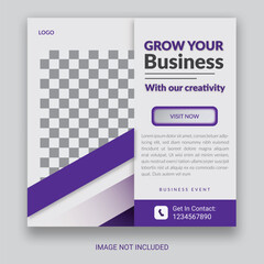 Creative Business Social Media Post Layout With White Background. With Free Mock-Up
