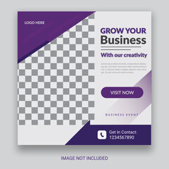 Creative Business Social Media Post Layout With White Background. With Free Mock-Up
