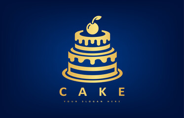 Cake logo vector. Food design.