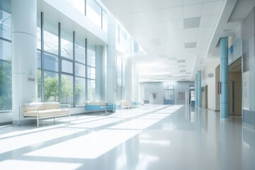 Fototapeta premium Hospital architecture corridor building.