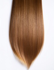 a strait and smooth hair isolated on background for hair care with a shampoo and flowers