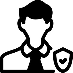 Simple vector icon office worker, confirmed