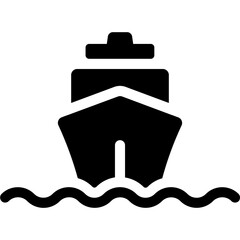 Simple vector icon cargo ship