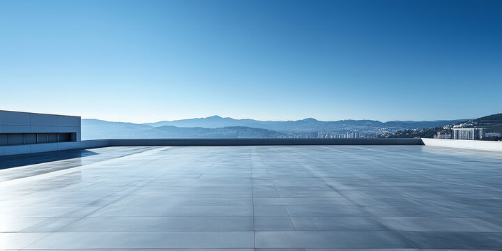 Minimalist urban platform for car display and product ads. Spacious, clean background ideal for showcasing vehicles with a modern, cityscape feel. Perfect for automotive marketing.