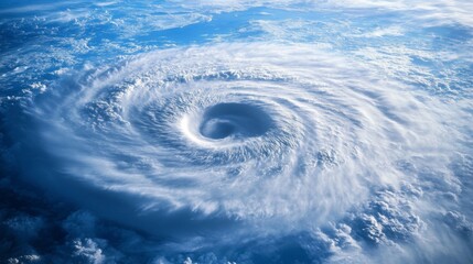Hurricanes eye or Cyclone taken from space, showcasing natures immense and fierce power