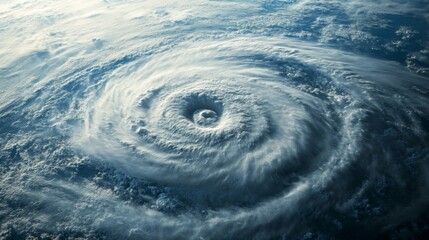 Hurricanes eye or Cyclone taken from space, showcasing natures immense and fierce power
