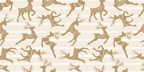 Joyful Winter and Christmas Seamless Pattern