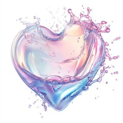 Clear gel splash art heart heart-shaped.