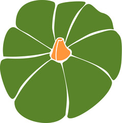 Green pumpkin flat illustration