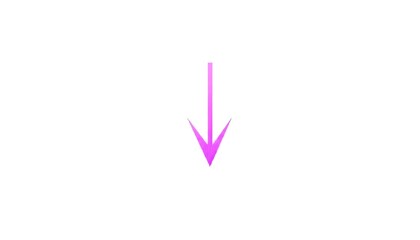 A pink arrow pointing down on a white background