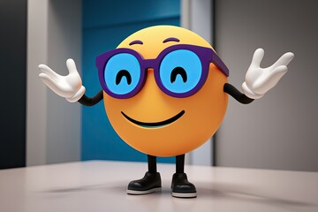 3D Nerd Emoji Geeky Smiley Emoticon Design