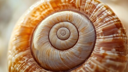 Close-up of a spiral shell showcasing intricate patterns and textures.