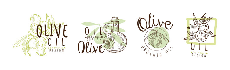 Olive Organic and Natural Product Original Design Vector Set