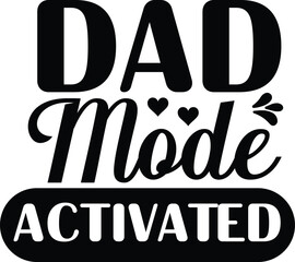Dad SVG Typography Vector Design. World's number one Dad - quote lettering with white background. Modern calligraphy for photo overlay, wall art, cards, t-shirts, posters, mugs etc.