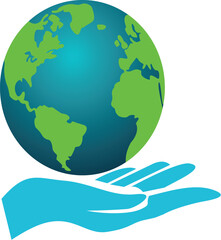 People hands holding the earth
