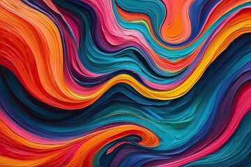 Fototapeta premium Vibrant Expressionist Art with Flowing Shapes and Emotive Textures in Energetic Hues