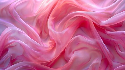 Obraz premium soft and flowing abstract background of semitransparent pink fabric ideal for creating elegant designs and modern visual aesthetics